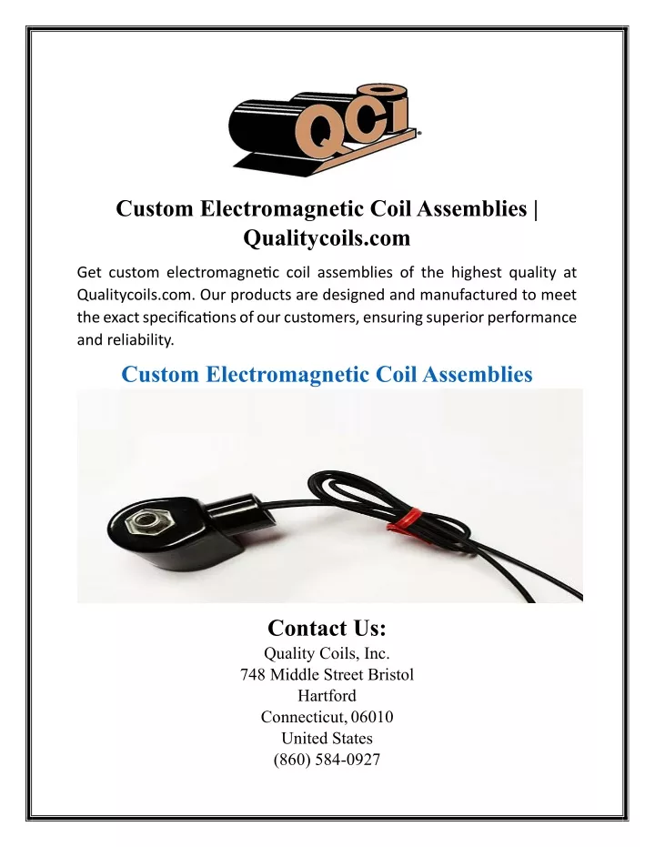 custom electromagnetic coil assemblies