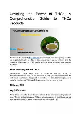 Unveiling the Power of THCa_ A Comprehensive Guide to THCa Products