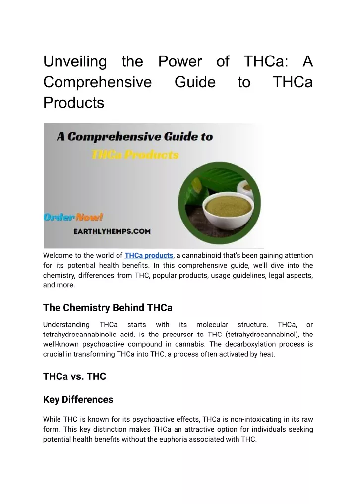 PPT - Unveiling The Power Of THCa_ A Comprehensive Guide To THCa ...