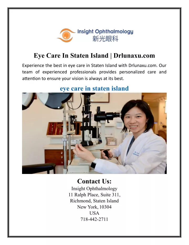 eye care in staten island drlunaxu com