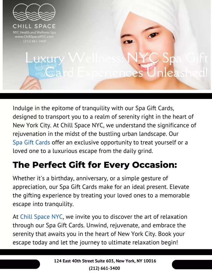 luxury wellness nyc spa gift card experiences