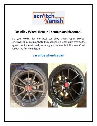 Car Alloy Wheel Repair