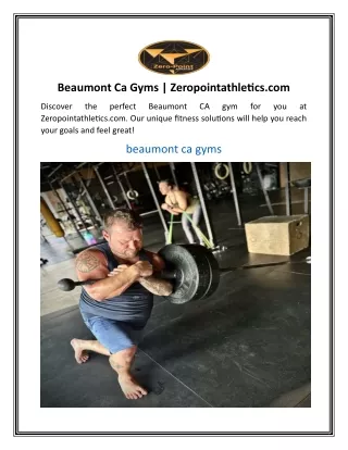 Beaumont Ca Gyms  Zeropointathletics