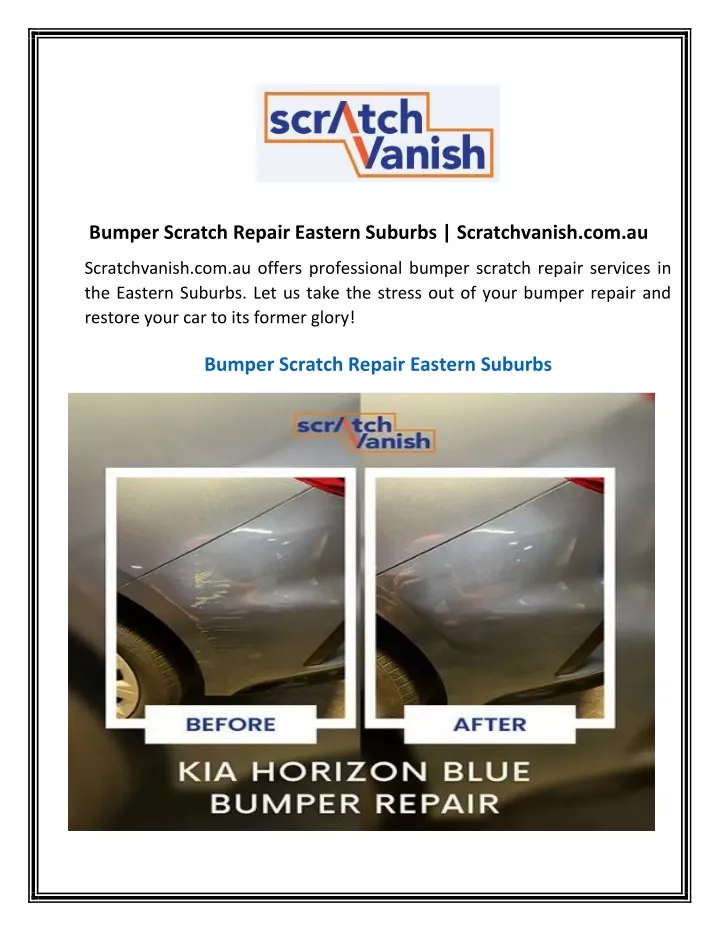 bumper scratch repair eastern suburbs