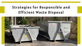 Strategies for Responsible and Efficient Waste Disposal