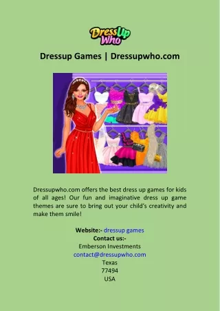 Dressup Games  Dressupwho.com