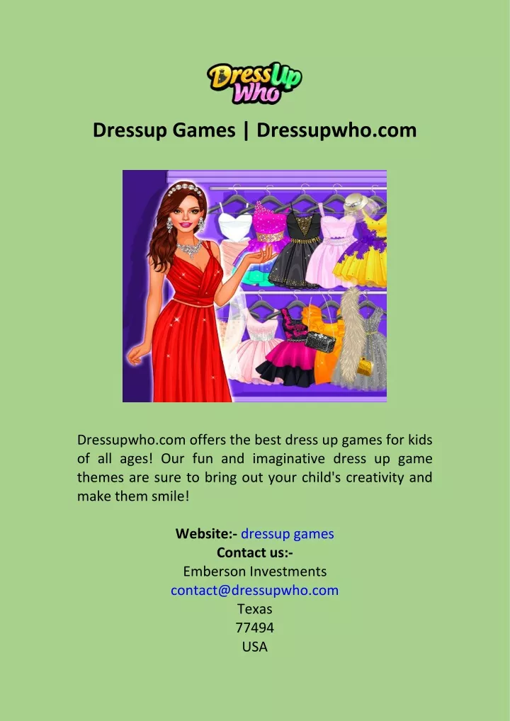 dressup games dressupwho com