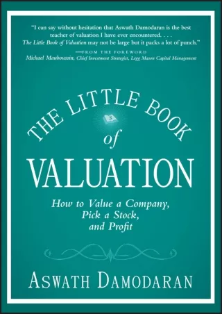 DOWNLOAD/PDF The Little Book of Valuation: How to Value a Company, Pick a Stock and Profit