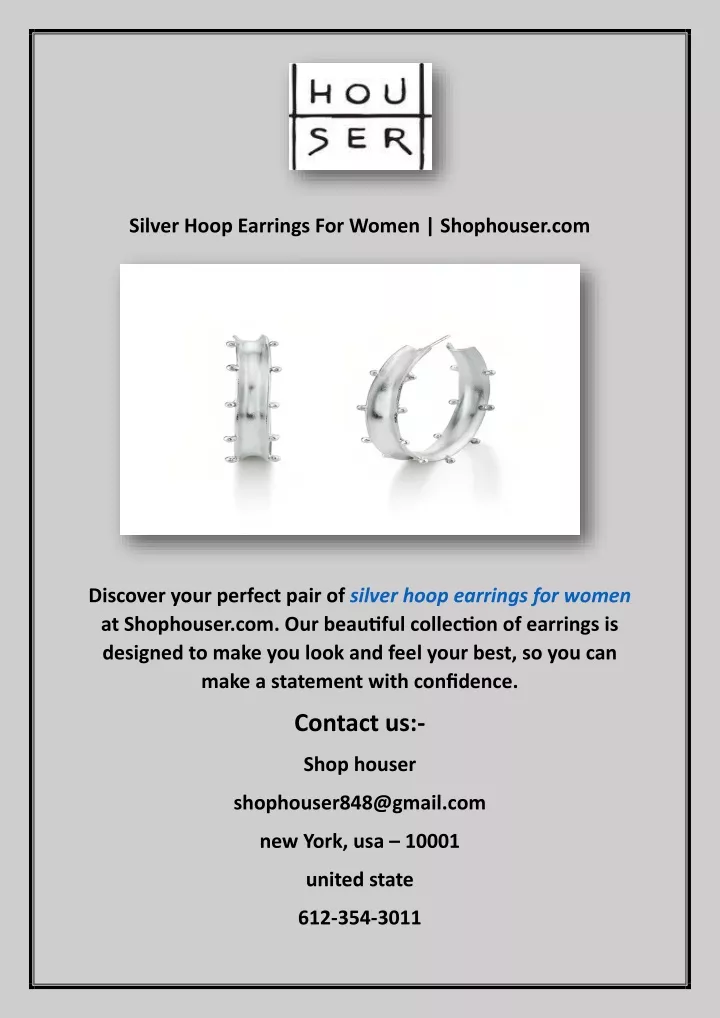 silver hoop earrings for women shophouser com