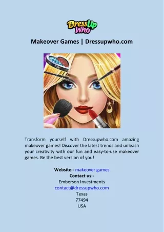 Makeover Games  Dressupwho.com