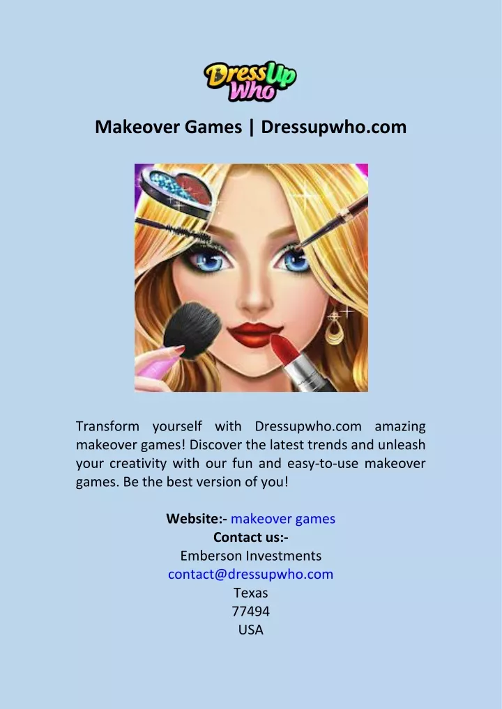 makeover games dressupwho com