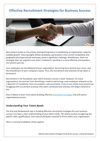 effective recruitment strategies for business