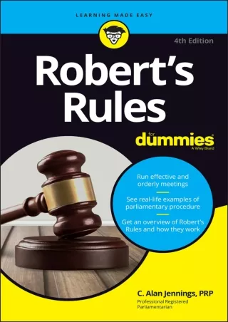 PDF/READ Robert's Rules For Dummies
