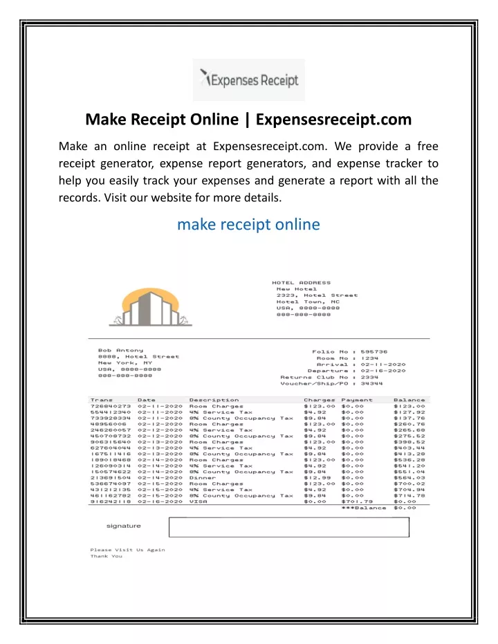 make receipt online expensesreceipt com