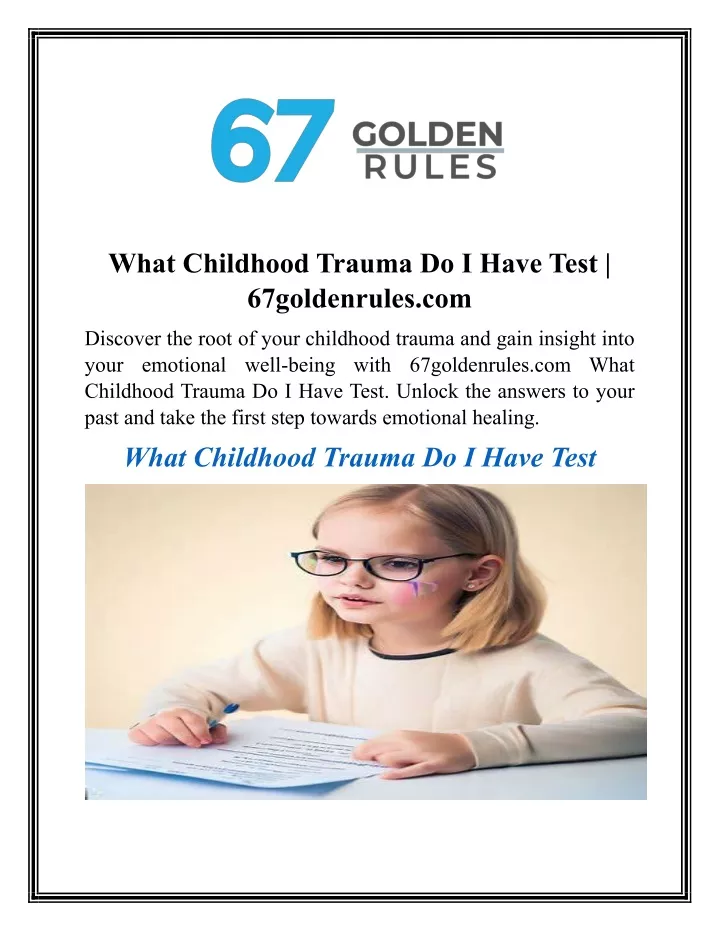 what childhood trauma do i have test