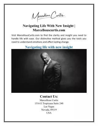 Navigating Life With New Insight | Marcellouscurtis.com