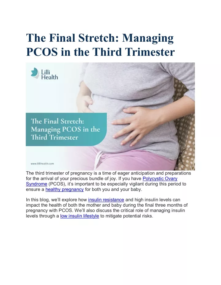 the final stretch managing pcos in the third