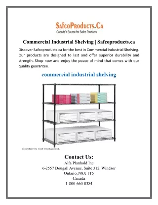 Commercial Industrial Shelving | Safcoproducts.ca