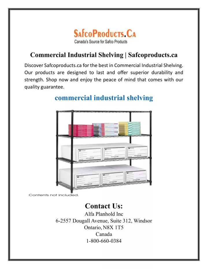 commercial industrial shelving safcoproducts ca