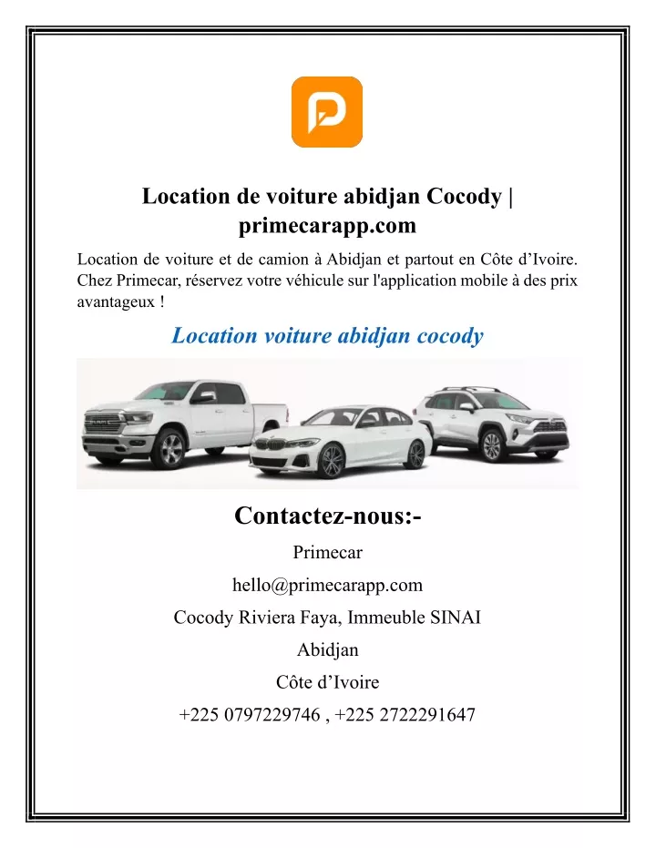 location de voiture abidjan cocody primecarapp com