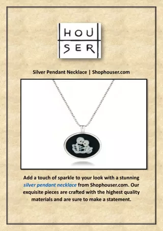 Silver Pendant Necklace | Shophouser.com