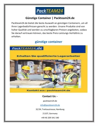 g nstige container packteam24 de