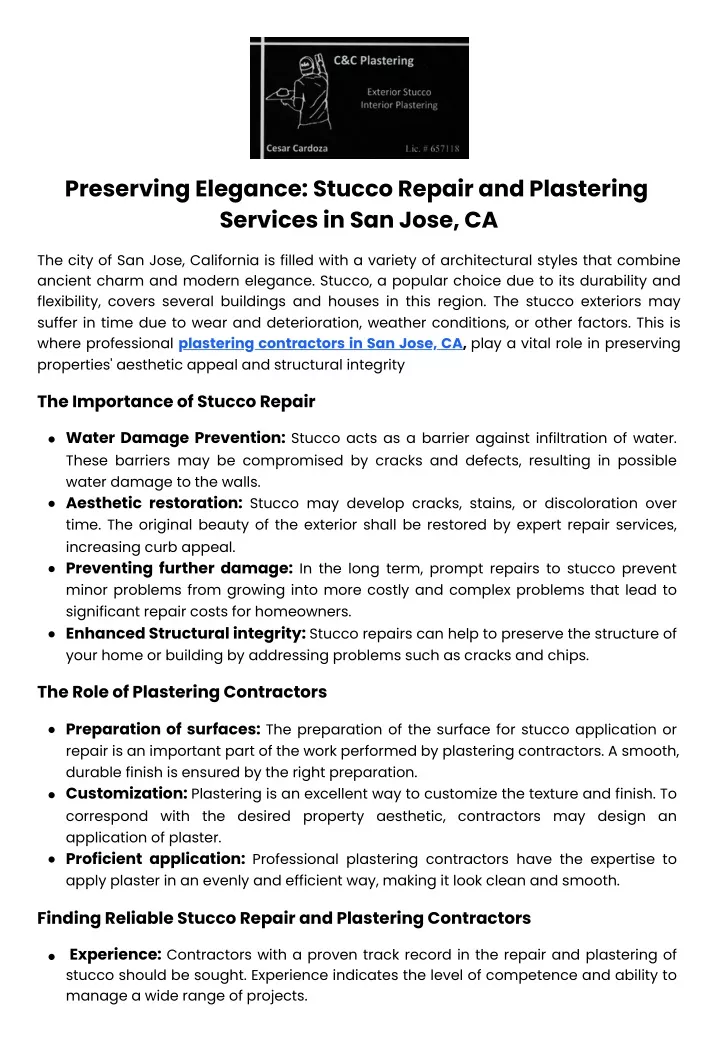 preserving elegance stucco repair and plastering