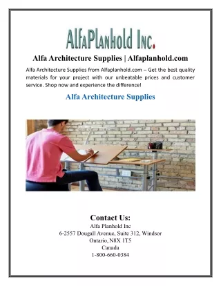 Alfa Architecture Supplies | Alfaplanhold.com