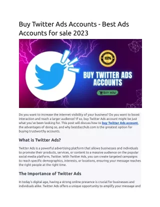 Buy Twitter Ads Accounts