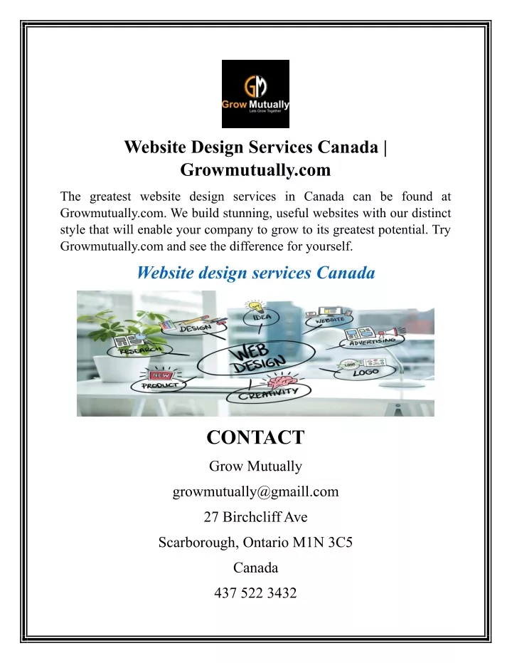 website design services canada growmutually com