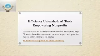 Efficiency Unleashed: AI Tools Empowering Nonprofits