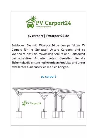 pv carport  Pvcarport24.de