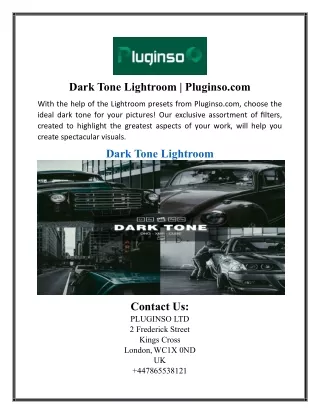Dark Tone Lightroom | Pluginso.com