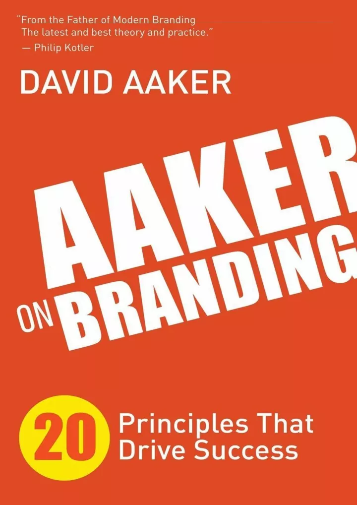 read ebook pdf aaker on branding 20 principles