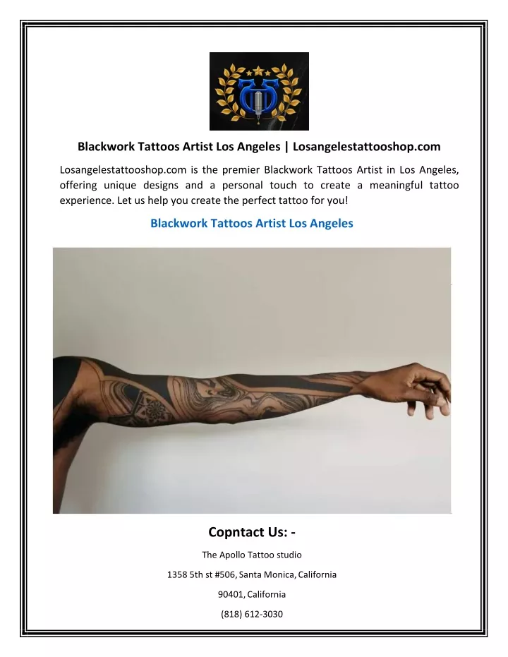 blackwork tattoos artist los angeles