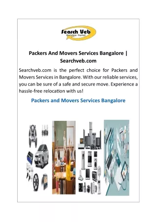 Packers And Movers Services Bangalore Searchveb