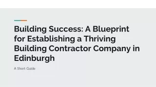 Building Contractor Company in Edinburgh