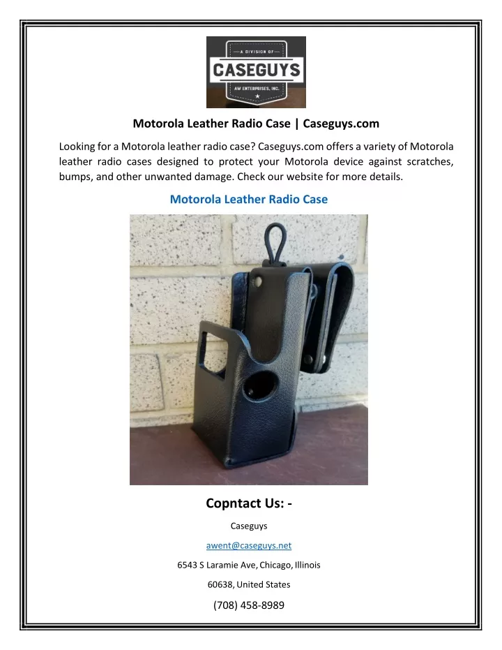 motorola leather radio case caseguys com