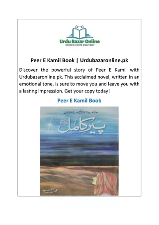 Peer E Kamil Book  Urdubazaronline.pk