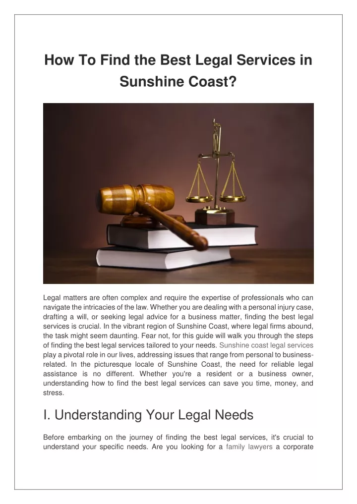 how to find the best legal services in sunshine