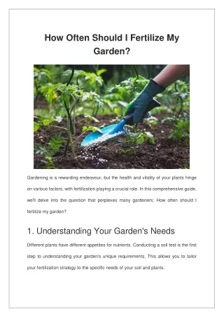 How Often Should I Fertilize My Garden?