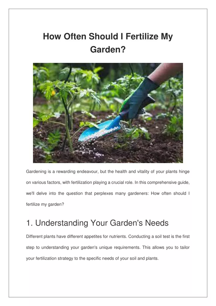 how often should i fertilize my garden