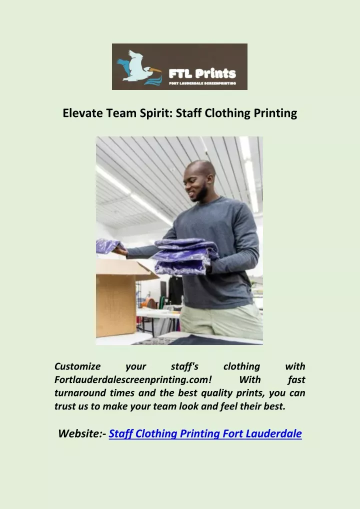 elevate team spirit staff clothing printing