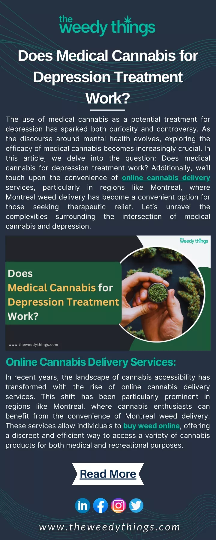 does medical cannabis for depression treatment