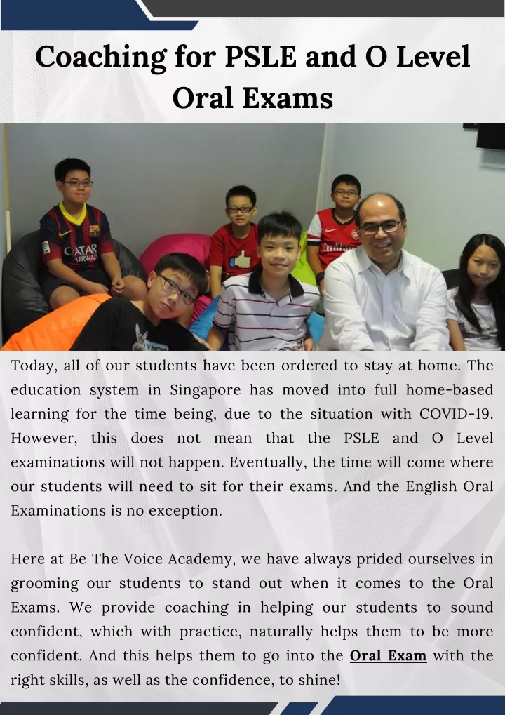 coaching for psle and o level oral exams