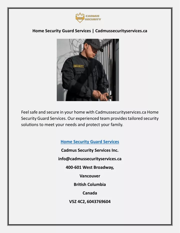 home security guard services