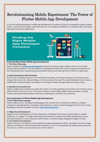 revolutionizing mobile experiences the power