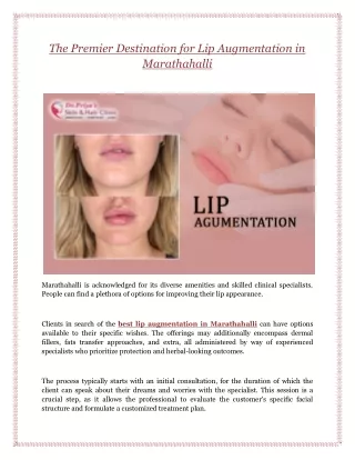 The Premier Destination for Lip Augmentation in Marathahalli