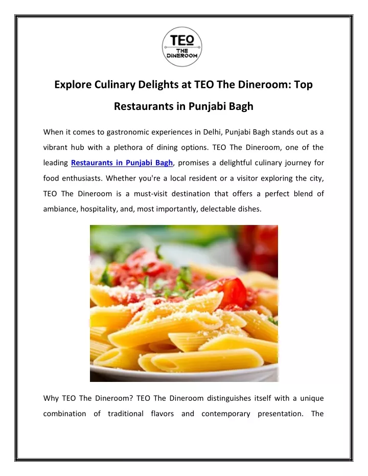 explore culinary delights at teo the dineroom top