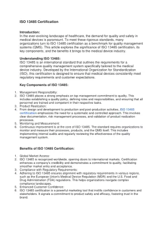 iso 13485 certification